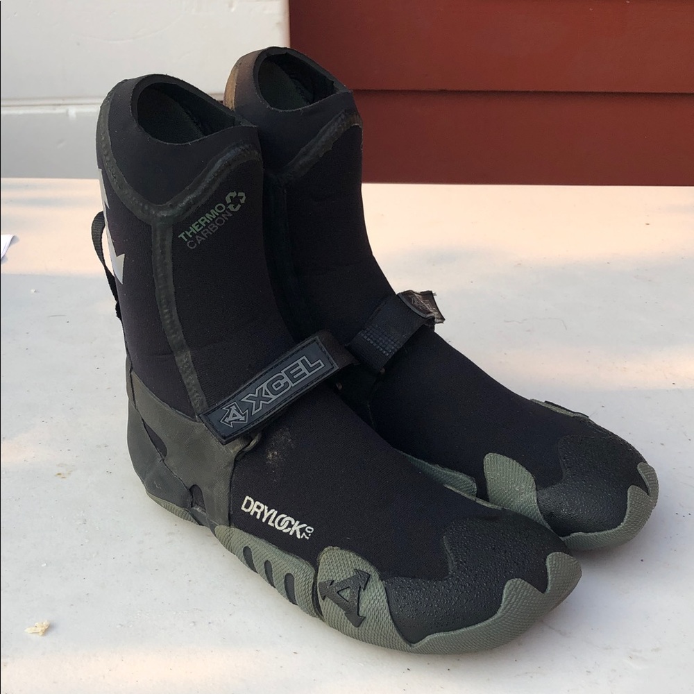 Xcel Thermo Drylock 7.0 Men’s Black Gray Neoprene Boots Size 8